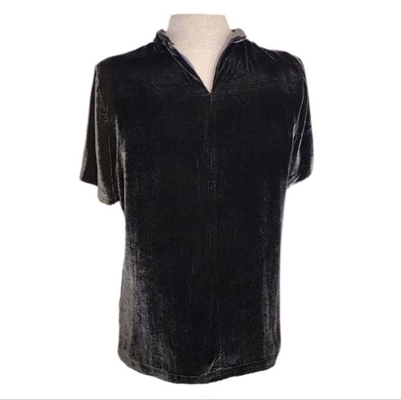 Madewell Velvet Choker Top Olive Green Size M - Picture 8 of 12